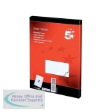 5 Star Office Multipurpose Labels Laser Copier and Inkjet 2 per Sheet 199.6x143.5mm White [200 Labels]