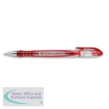 5 Star Office Grip Ball Pen Medium 1.0mm Tip 0.4mm Line Red [Pack 20]