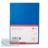 5 Star Office Folder Embossed Cut Flush Polypropylene Copy-safe Translucent 110 Micron A4 Blue [Pack 25]