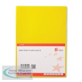 5 Star Office Folder Embossed Cut Flush Polypropylene Copy-safe Translucent 110 Micron A4 Yellow [Pack25]
