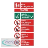 Stewart Superior Water Fire Extinguisher Safety Sign W100xH200mm Self-adhesive Vinyl Ref FF091SAV