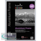 Photo Frame Clip-down Aluminium with Non-glass Perspex Front Back-loading A4 297x210mm Silver