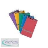 Note Pad Headbound Twin Wire 80gsm Ruled/Perfd/Elastic Strap 120pp 76x127mm Asstd Colours A [Pack 20]