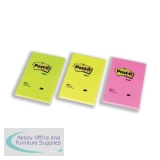 Post-it Notes Large Format Notes Feint Ruled Pad of 100 Sheets 101x152mm Rainbow Colour Ref 660N [Pack 6]