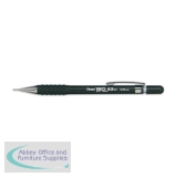 Pentel A300 Automatic Pencil with Rubber Grip and 2 x HB 0.5mm Lead Black Barrel Ref A315-A [Pack 12]