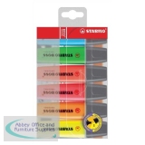 Stabilo Boss Highlighters Chisel Tip 2-5mm Line Wallet Assorted Ref 70/6 [Pack 6]