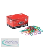 5 Star Office Paperclips Metal Plain Large Length 33mm Assorted Colours [Pack 10x100]