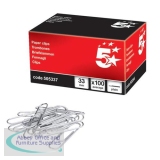 5 Star Office Paperclips Metal Large Length 33mm Plain [Pack 100]