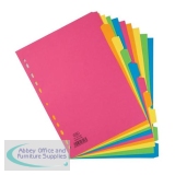 Elba Bright Subject Dividers 5-Part Card Multipunched Recyclable 160gsm A4 Assorted Ref 400008249