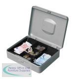 5 Star Facilities Premium Cash Box with Coin Tray Metal Combination Lock W300xD240xH90mm Grey