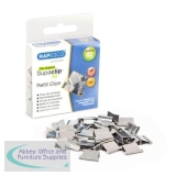 Rapesco Supaclip 40 Refill Clips for 40 Sheets of 80gsm Stainless Steel Silver Ref RC4050SS [Pack 50]