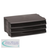 Avery DTR Eco Letter Tray Wide Entry Stackable Set of 3 Black Ref DR800BLK [Pack 3]