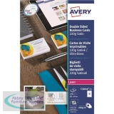 Avery Quick and Clean Business Cards Laser 220gsm 10 per Sheet Satin Colour Ref C32016-25 [250 Cards]
