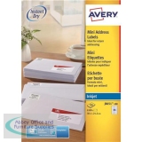 Avery Mini Address Labels Inkjet 65 per Sheet 38.1x21.2mm White Ref J8651-100 [6500 Labels]