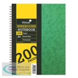 Silvine Notebook Twinwire Sidebound 75gsm Ruled Perforated 200pp A5 Green Ref SPA5 [Pack 6]