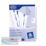 Avery Index Mylar 1-20 Unpunched Mylar-reinforced Tabs 150gsm A4 White Ref 05242061 [Pack 5]