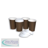 Hot Drink Cup Single Walled & Drink Through Lid Combi Pack 10oz 296ml Ref 0511093 [Pack 50]