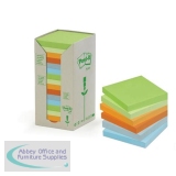 Post-it Notes Pad Recycled Tower Pack 76x76mm Pastel Rainbow Ref 654-1RPT [Pack 16]