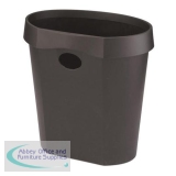Avery DR500 Waste Bin with Rim Flat Back 18 Litres 350x250x340mm Black Ref DR500BLK