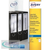 SP-624126 - Avery Filing Labels Inkjet Lever Arch 4 per Sheet 200x60mm White Ref J8171-25 [100 Labels]