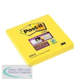 Post-it Super Sticky Removable Notes Pad 90 Sheets 76x76mm Yellow Ref 654S [Pack 12]
