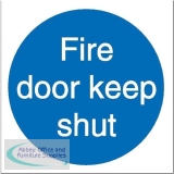 Stewart Superior Fire Door Keep Shut Sav Signs W100xH100 Self-adhesive Vinyl Ref M014SAV [Pack 5]