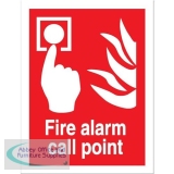 Stewart Superior Fire Alarm Call Point Sign W150xH200mm Self-adhesive Vinyl Ref FF073SAV