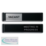 Stewart Superior Vacant/Meeting In Progress Door Panel Aluminium/PVC W255xH52mm Self-adhesive Ref OF139