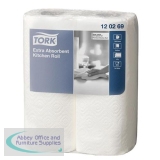 Tork Kitchen Towels Extra Absorbent Recycled 2-ply 64 Sheets per Roll White Ref 120269 [Pack 2]