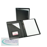 5 Star Elite Executive Conference Folder Genuine Leather Cover Capacity 30mm A4 Black