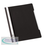 Durable Clear View Folder Plastic with Index Strip Extra Wide A4 Black Ref 257001 [Pack 50]
