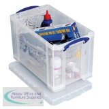 Really Useful Storage Box Plastic Lightweight Robust Stackable 24 Litre W270xD464xH282mm Clear Ref 24C