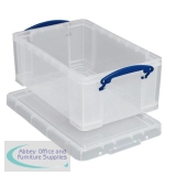 Really Useful Storage Box Plastic Lightweight Robust Stackable 5Litre W200xD340xH125mm Clear Ref3x5C[Pk3]