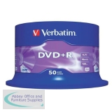 SP-712855 - Verbatim DVD+R Recordable Disk Write-once Spindle 16x Speed 120min 4.7Gb Ref 43550 [Pack 50]