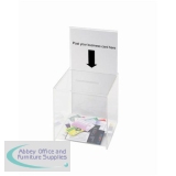 Suggestion or Business Card Box with Sign Holder 211x313x381mm Clear