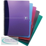 Oxford Office Notebook Poly Wirebound 90gsm Smart Ruled 180pp A4 Assorted Colour Ref 100101918 [Pack 5]