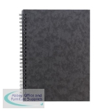 Notebook Sidebound Twin Wire 80gsm Ruled & Perforated 120pp A5 Black [Pack 10]