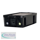 Really Useful Storage Box Plastic Recycled Robust Stackable 50 Litre W440xD710xH230mm Black Ref 50L