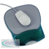 Mouse Mat Pad with Wrist Rest Gel Translucent Blue