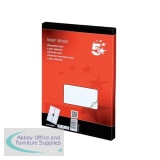 5 Star Office Multipurpose Labels Laser Copier and Inkjet 4 per Sheet 139x99.1mm White [400 Labels]
