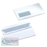 5 Star Office Envelopes PEFC Wallet Self Seal Window 90gsm DL 220x110mm White [Pack 500]