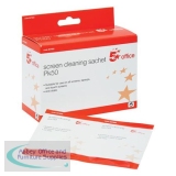 5 Star Office Screen Cleaning Sachets Anti-static [Pack 50 Wipes]