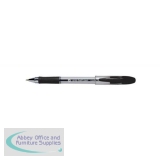 5 Star Elite Rubber Grip Ball Pen Medium 1.0mm Tip 0.5mm Line Black [Pack 12]