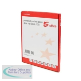 5 Star Office Punched Pocket Polypropylene Top-opening 70 Micron A4 Glass Clear [Pack 100]