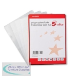 5 Star Office Folder Cut Flush Embossed Polypropylene Copy-safe 120 Micron A4 Clear [Pack 100]