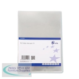 5 Star Elite Folder Cut Flush Polypropylene Top and Side Opening 135 Micron A4 Glass Clear [Pack 10]