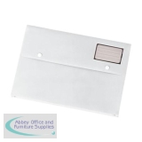 5 Star Office Document Wallet with Card Holder Polypropylene A4 White [Pack 3]