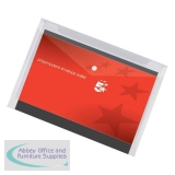 5 Star Office Envelope Stud Wallet Polypropylene A4 Transparent Clear [Pack 5]