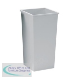 5 Star Facilities Waste Bin Square Metal Scratch Resistant 48 Litres 325x325x642mm Grey
