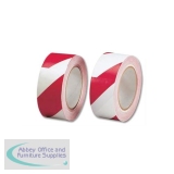 5 Star Office Hazard Tape Soft PVC Internal Use Adhesive 50mmx33m Red and White